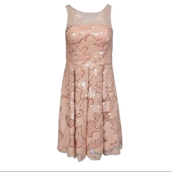 anthropologie pink sequin dress Endless Rose Sequin Waterfall Tank Dress